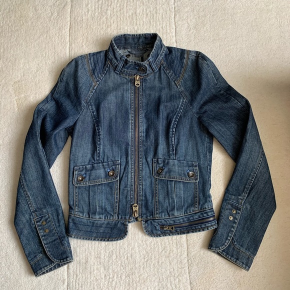 Armani Exchange Moto Jean Jacket Size S - Picture 1 of 5